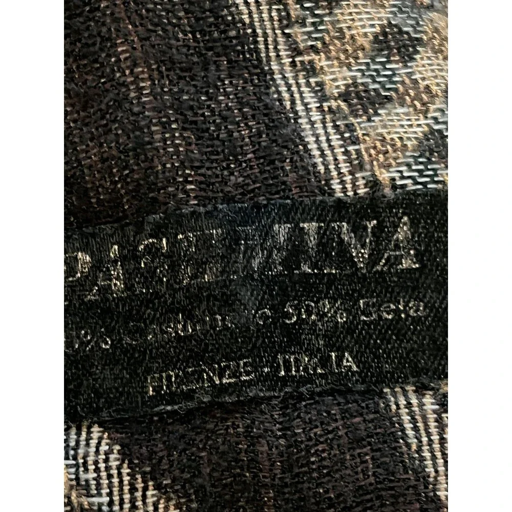 Pashmina Scarf Womens Gold Gray Paisley Cashmere Silk Wrap Shawl Made Italy